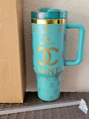 Stanley Turquoise & Gold Logo Flowstate Mug